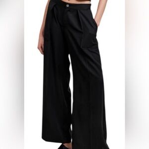 Banana Republic Wide Leg Trousers Medium Black Super Soft Tencel